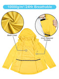 Women's Packable Rain Jacket with 4 Pockets: 1.10 lbs 10000mm W/P index 10000 Level Breathable