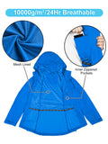 Women's Packable Rain Jacket with 4 Pockets: 1.10 lbs 10000mm W/P index 10000 Level Breathable