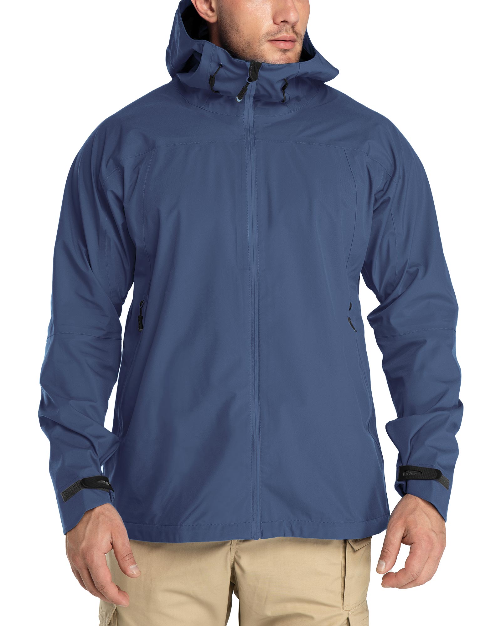 33,000ft Men’s 3-Layer Lightweight Waterproof Rain Jacket with Hood, Windbreaker Shells for Ski Hiking Golf Sailing Cycling