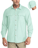 Men’s Long Sleeve UPF 50+ GEO® Air-Hole Dry Cooling Shirts with Outdoor Activity Designs