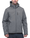 Men's Softshell Jacket with Hood Fleece Lined Windbreaker Lightweight Waterproof Jackets for Hiking