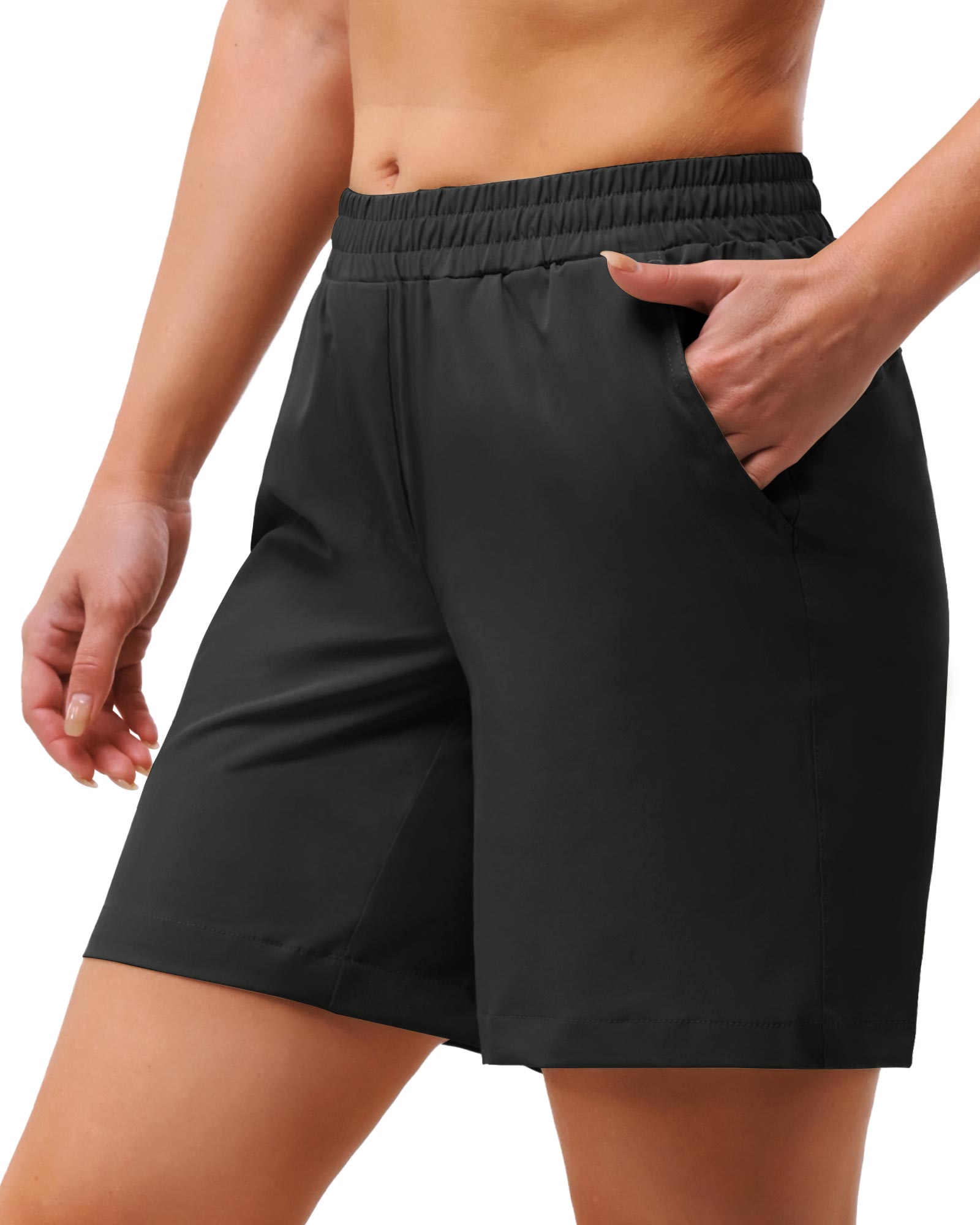 Women's UPF 50+ Button-Waist 17 Capri Golf Pants with 4 Pockets – 33,000ft