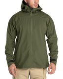 33,000ft Men’s 3-Layer Lightweight Waterproof Rain Jacket with Hood, Windbreaker Shells for Ski Hiking Golf Sailing Cycling