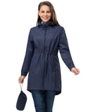 33,000ft Women's Long Rain Jackets with Hood Packable Waterproof Trench Coats Windbreaker