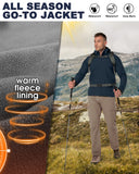 Men's Softshell Jacket Fleece Lined, Water Resistant Winter Warm Shell Jacket Coat Lightweight Outdoor Hiking