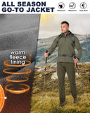 Men's Softshell Jacket Fleece Lined, Water Resistant Winter Warm Shell Jacket Coat Lightweight Outdoor Hiking