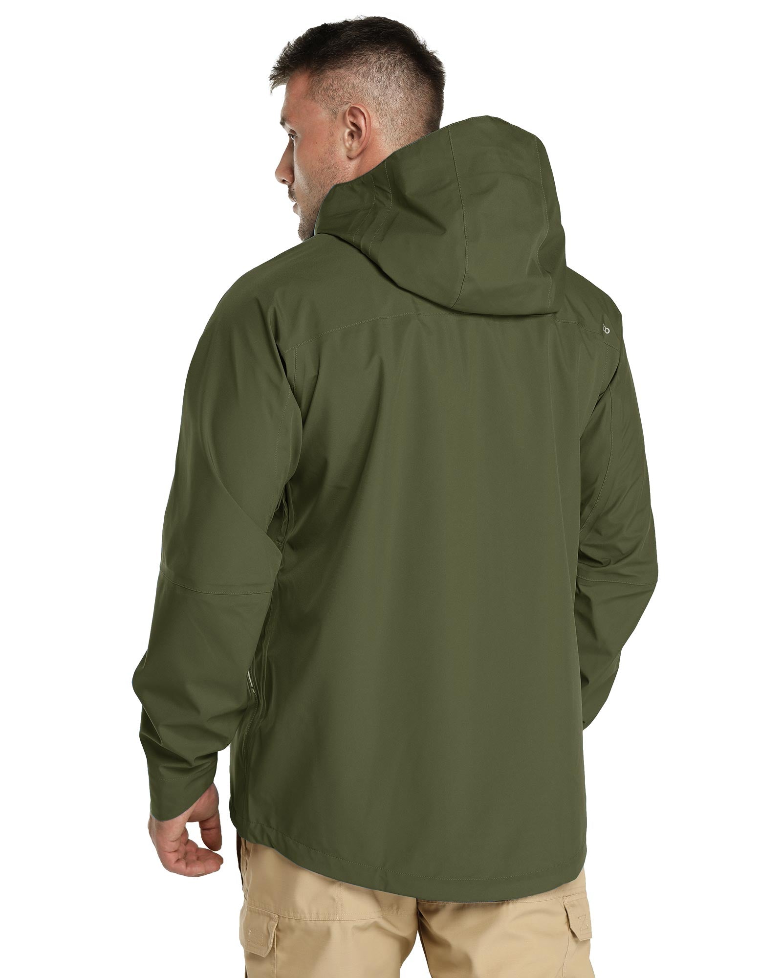 33,000ft Men’s 3-Layer Lightweight Waterproof Rain Jacket with Hood, Windbreaker Shells for Ski Hiking Golf Sailing Cycling