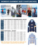 Women’s 3 in 1 Hooded Waterproof Coat Winter Ski Hiking Rain Jacket Softshell Fleece Lined Raincoat Windbreaker