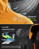 1.37 lbs 10000mm W/P Index 10000 Level Breathable Men's 3-Layer Rain Jacket with 5 Multi Pockets