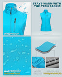 Women's Windproof Vest Outerwear with 6 Pockets and Reoflective Design: 0.77lbs 10000mm W/P index 10000 Level Breathable