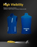 0.88lbs 10000mm Waterproof 10000 Level Breathable Men's Windproof Vest Outerwear with 6 Pockets Reoflective Design