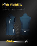 Women's Windproof Vest Outerwear with 6 Pockets and Reoflective Design: 0.77lbs 10000mm W/P index 10000 Level Breathable