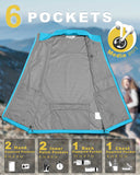 Women's Windproof Vest Outerwear with 6 Pockets and Reoflective Design: 0.77lbs 10000mm W/P index 10000 Level Breathable