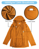 1.39 lbs 10000mm W/P Index 10000 Level Breathable Men's Packable Rain Jacket with 4 Multi Pockets