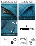 10000mm W/P Index 10000 Level Breathable Men's 3-in-1 Ski Jacket with 5 Pockets