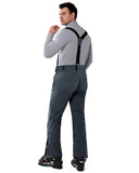 Men's Ski Bibs Waterproof Snow Pants Windproof Snowboarding Overalls Pants with Detachable Suspenders Black