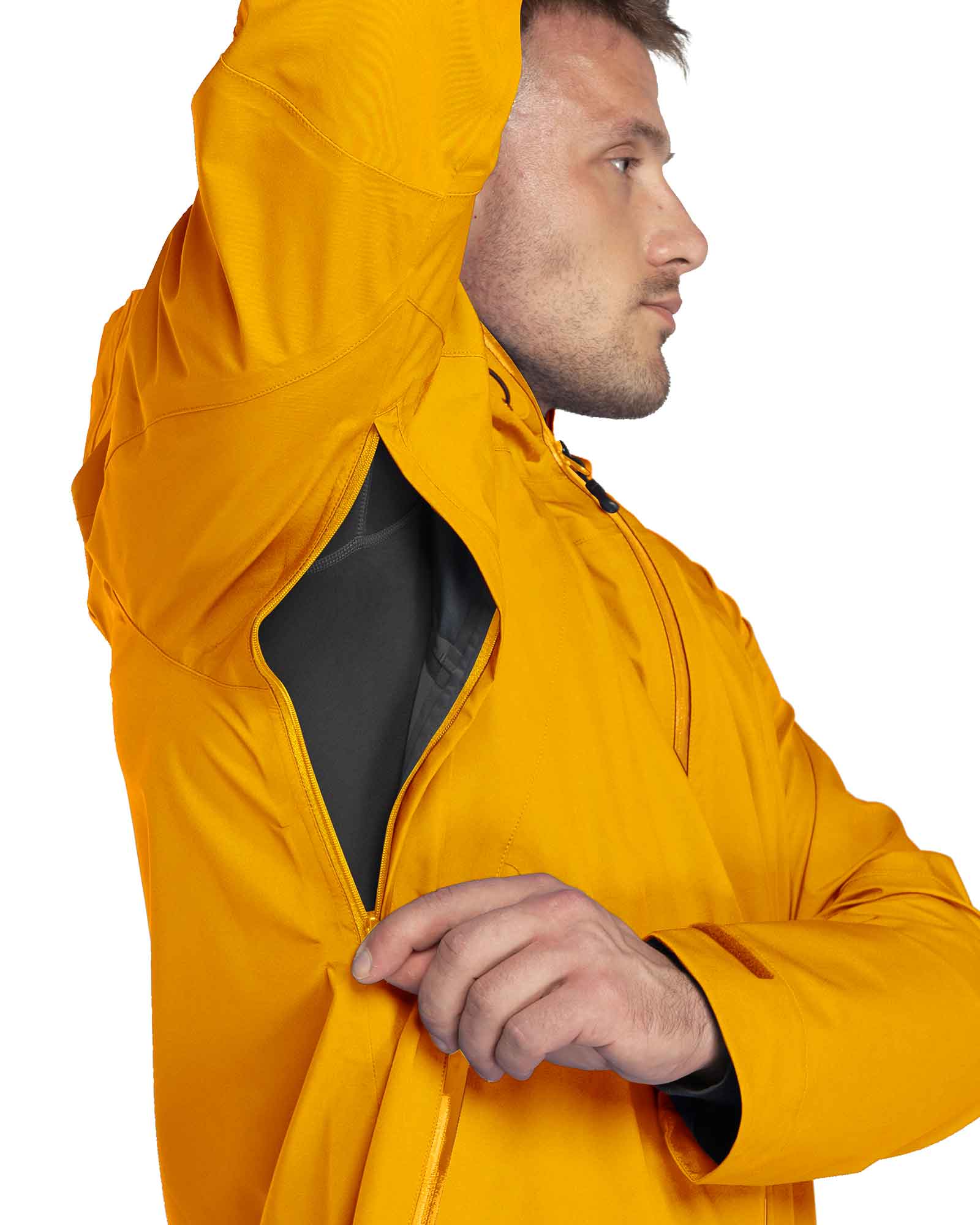 1.37 lbs 10000mm W/P Index 10000 Level Breathable Men's 3-Layer Rain Jacket with 5 Multi Pockets