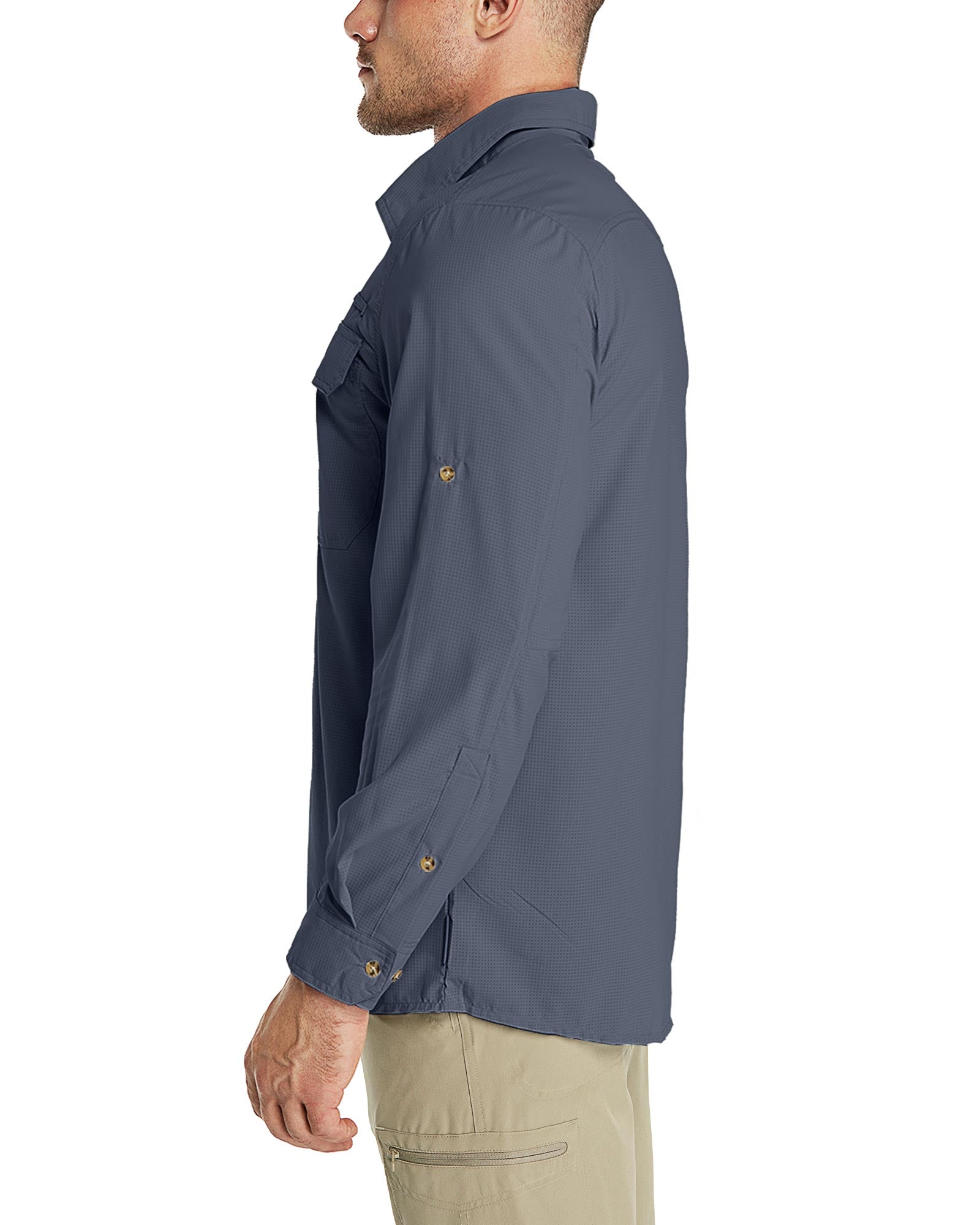 Men’s Long Sleeve UPF 50+ GEO® Air-Hole Dry Cooling Shirts with Outdoor Activity Designs