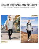 Women's Lightweight Long Sleeve Fleece Pullover Jacket, Quarter Zip Top Warm Polar Sweatshirt with Zipper Pockets