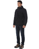 Men's Softshell Jacket with Hood Fleece Lined Windbreaker Lightweight Waterproof Jackets for Hiking - 33,000ft
