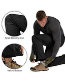 Men's Tactical Pants, Water-Resistant Ripstop Cargo Pants, Lightweight Hiking Work Pants, Outdoor Apparel Black 33,000ft