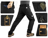 Men's Tactical Pants, Water-Resistant Ripstop Cargo Pants, Lightweight Hiking Work Pants, Outdoor Apparel Black 33,000ft