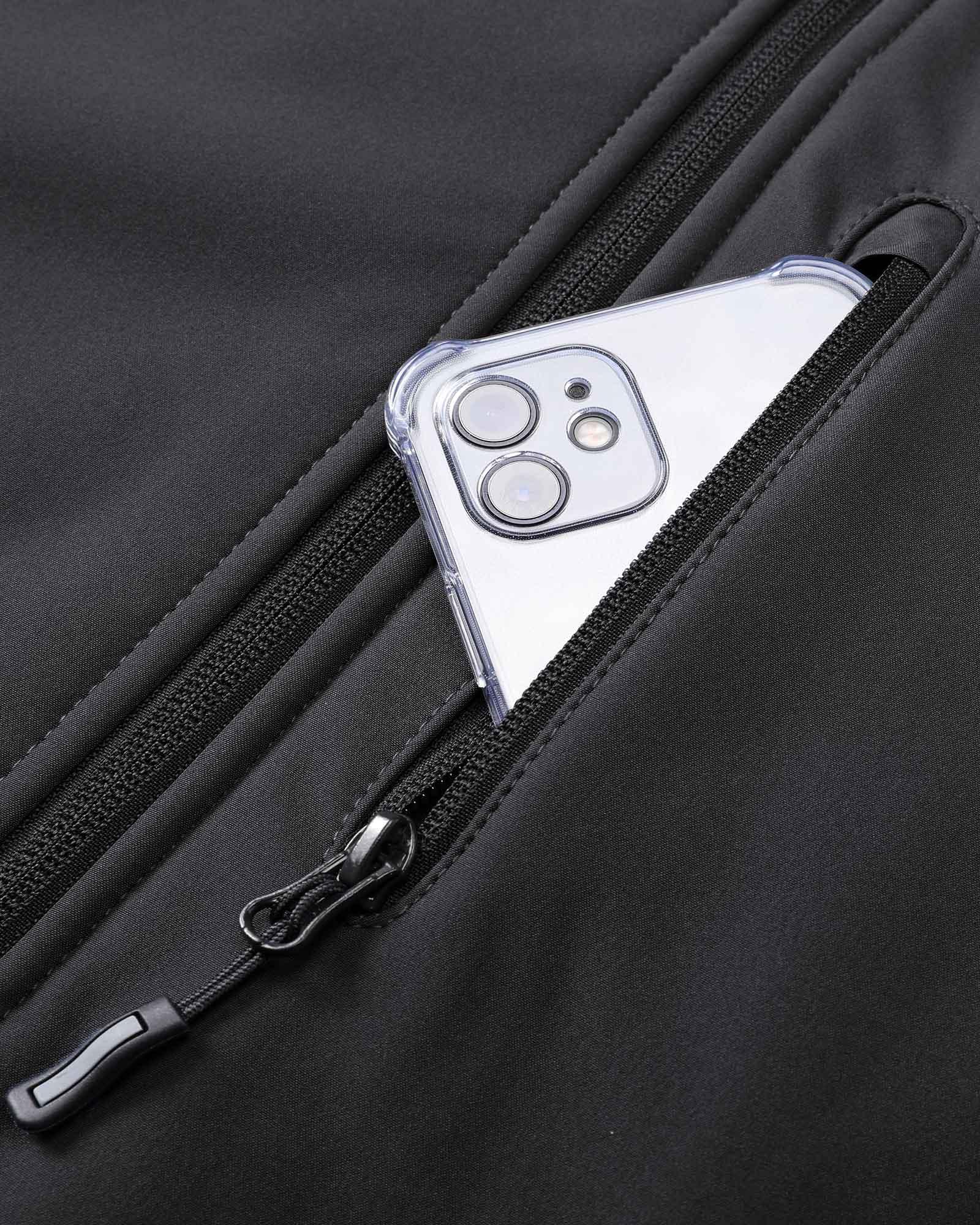 Men's Softshell Jacket with Hood Fleece Lined Windbreaker Lightweight Waterproof Jackets for Hiking - 33,000ft