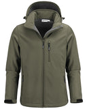 Men's Softshell Jacket with Hood Fleece Lined Windbreaker Lightweight Waterproof Jackets for Hiking - 33,000ft