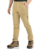 Men's Water Resistant Hiking Cargo Pants with 6 Pockets