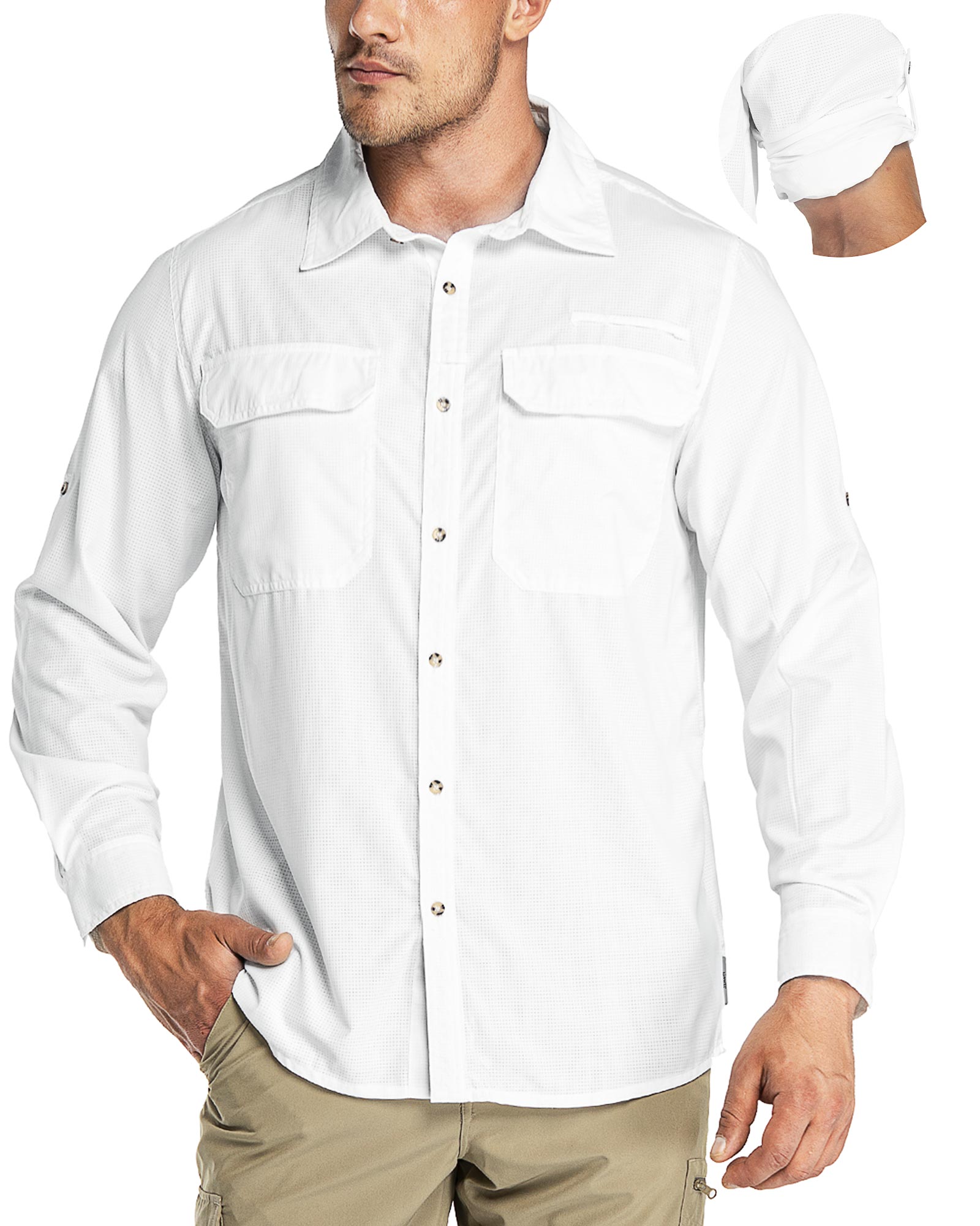 Men’s Long Sleeve UPF 50+ GEO® Air-Hole Dry Cooling Shirts with Outdoor Activity Designs