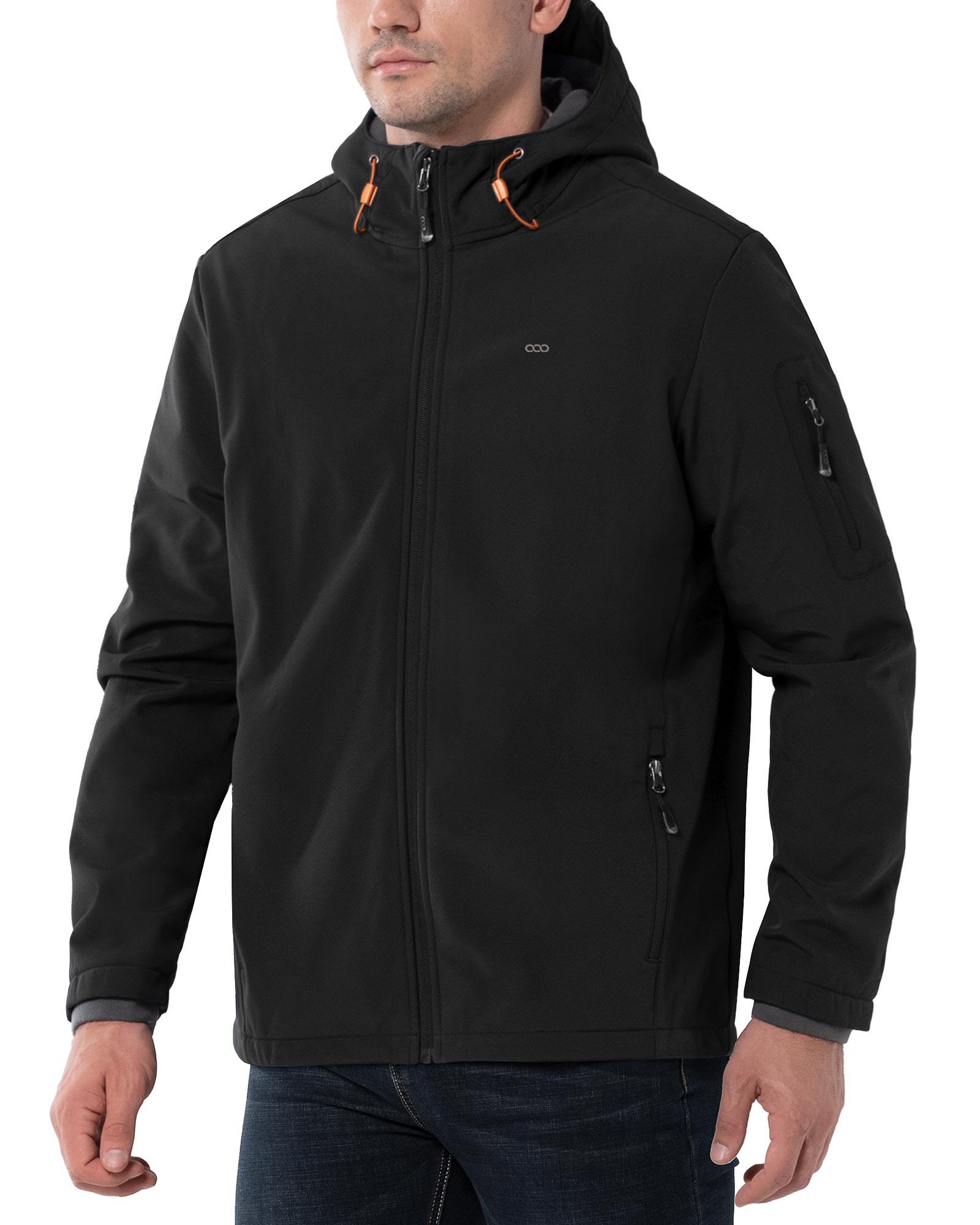 Men's Softshell Jacket Fleece Lined, Water Resistant Winter Warm