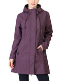 Women's Softshell Long Jacket with Hood Fleece Lined: 8000mm W/P index 1000 Level Breathable - 33,000ft