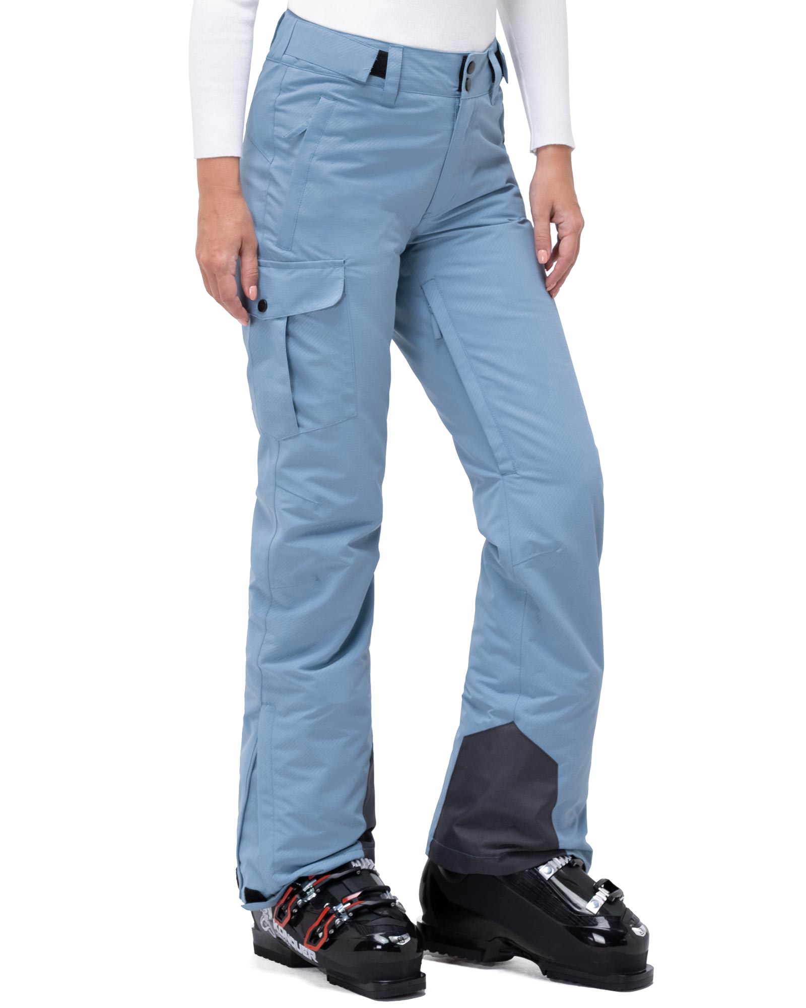 33,000ft Women's Insulated Snow Pants, Waterproof Snowboard Ski Pants with Boot Gaiters Black