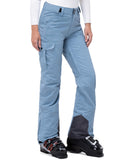 33,000ft Women's Insulated Snow Pants, Waterproof Snowboard Ski Pants with Boot Gaiters Black