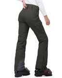 33,000ft Women's Insulated Snow Pants, Waterproof Snowboard Ski Pants with Boot Gaiters Black