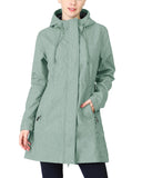 Women's Softshell Long Jacket with Hood Fleece Lined: 8000mm W/P index 1000 Level Breathable - 33,000ft