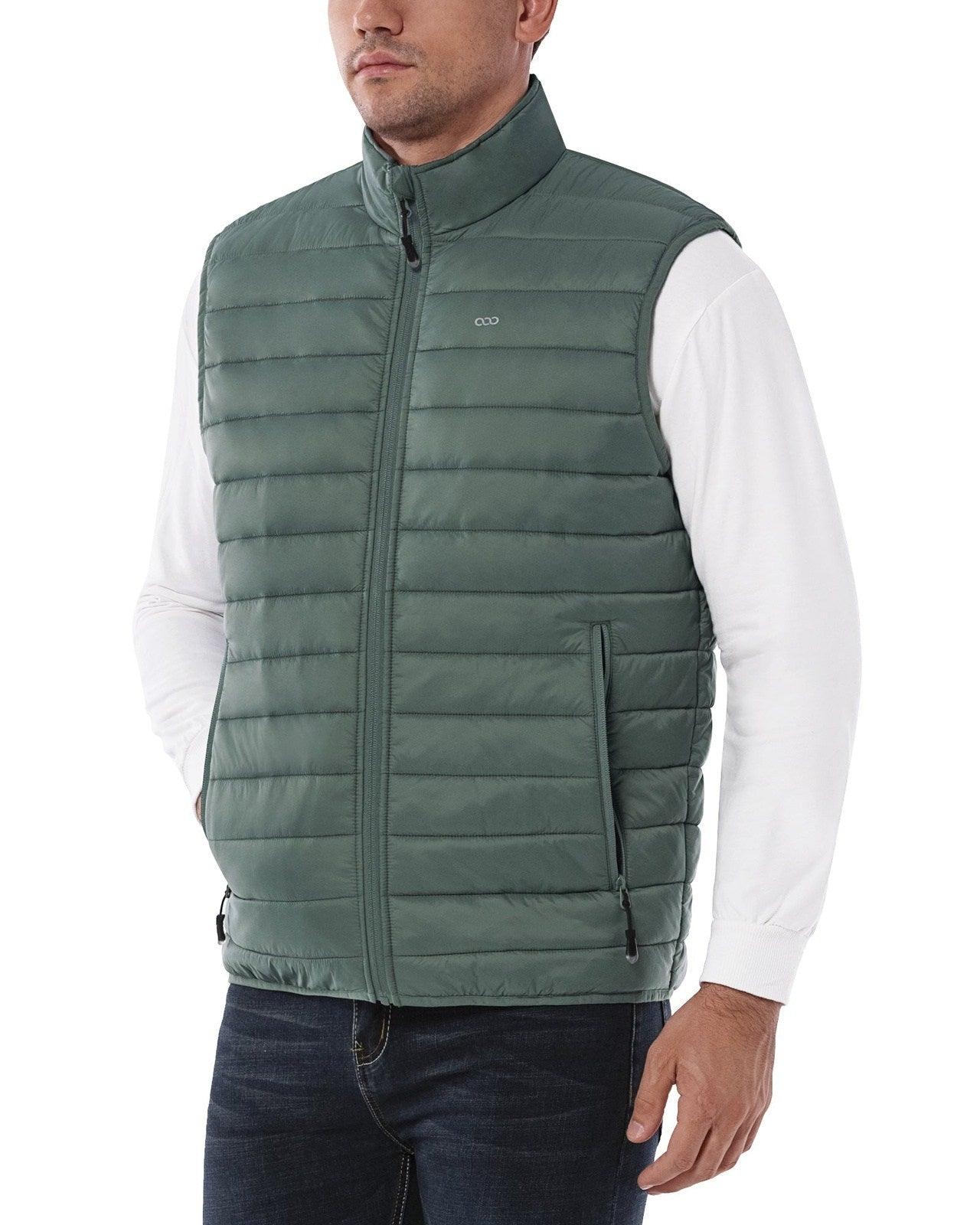 Men's 0.82 lbs Packable Weatherproof Insulated Puffer Vest Outerwear with 5 Pockets 33,000ft