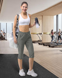 Women's UPF 50+ Elastic Waist 17" Capri Golf Pants with 4 Pockets