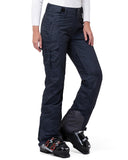 33,000ft Women's Insulated Snow Pants, Waterproof Snowboard Ski Pants with Boot Gaiters Black