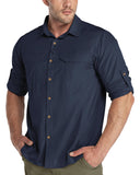 Men's UPF 50+ Breathable Mesh Lined Vents Adjustable Sleeve Shirt