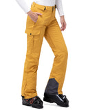 33,000ft Women's Insulated Snow Pants, Waterproof Snowboard Ski Pants with Boot Gaiters Black