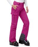 33,000ft Women's Insulated Snow Pants, Waterproof Snowboard Ski Pants with Boot Gaiters Black