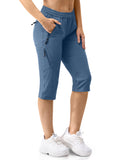 Women's UPF 50+ Elastic Waist 17" Capri Golf Pants with 4 Pockets