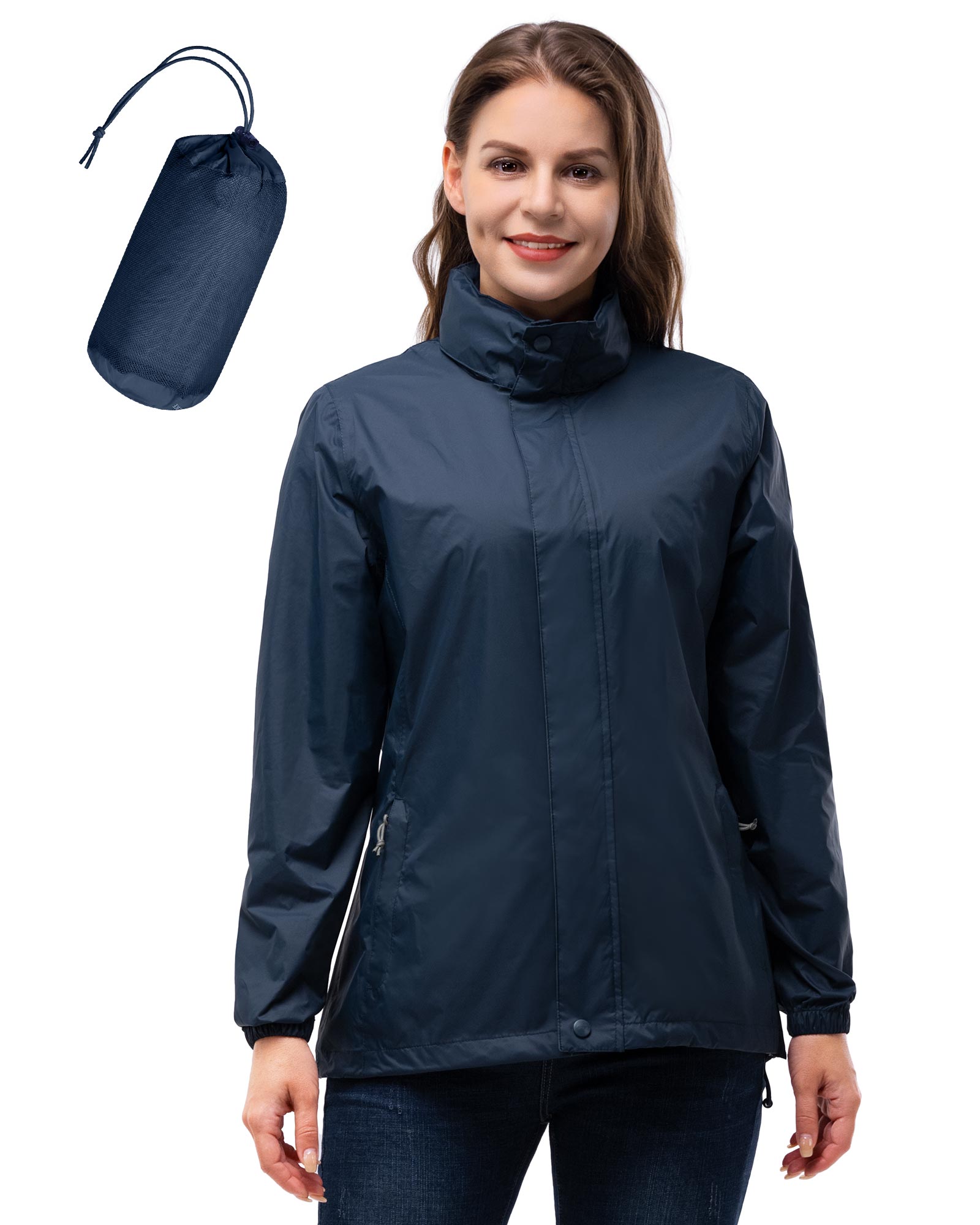33,000ft Packable Rain Jacket Women Lightweight Waterproof Raincoat with  Hood Cycling Bike Jacket Windbreaker