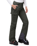 33,000ft Women's Insulated Snow Pants, Waterproof Snowboard Ski Pants with Boot Gaiters Black