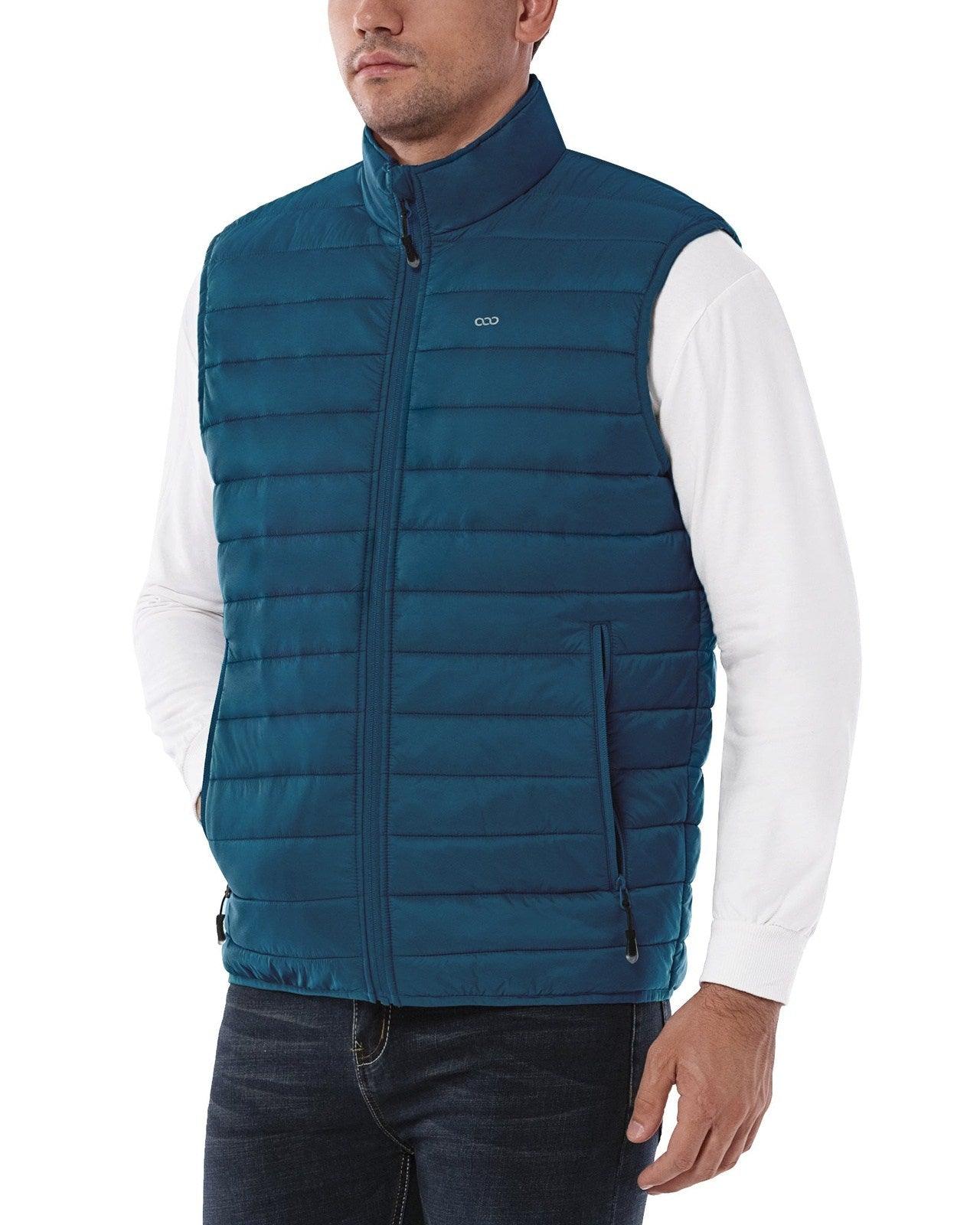 Men's 0.82 lbs Packable Weatherproof Insulated Puffer Vest Outerwear with 5 Pockets 33,000ft
