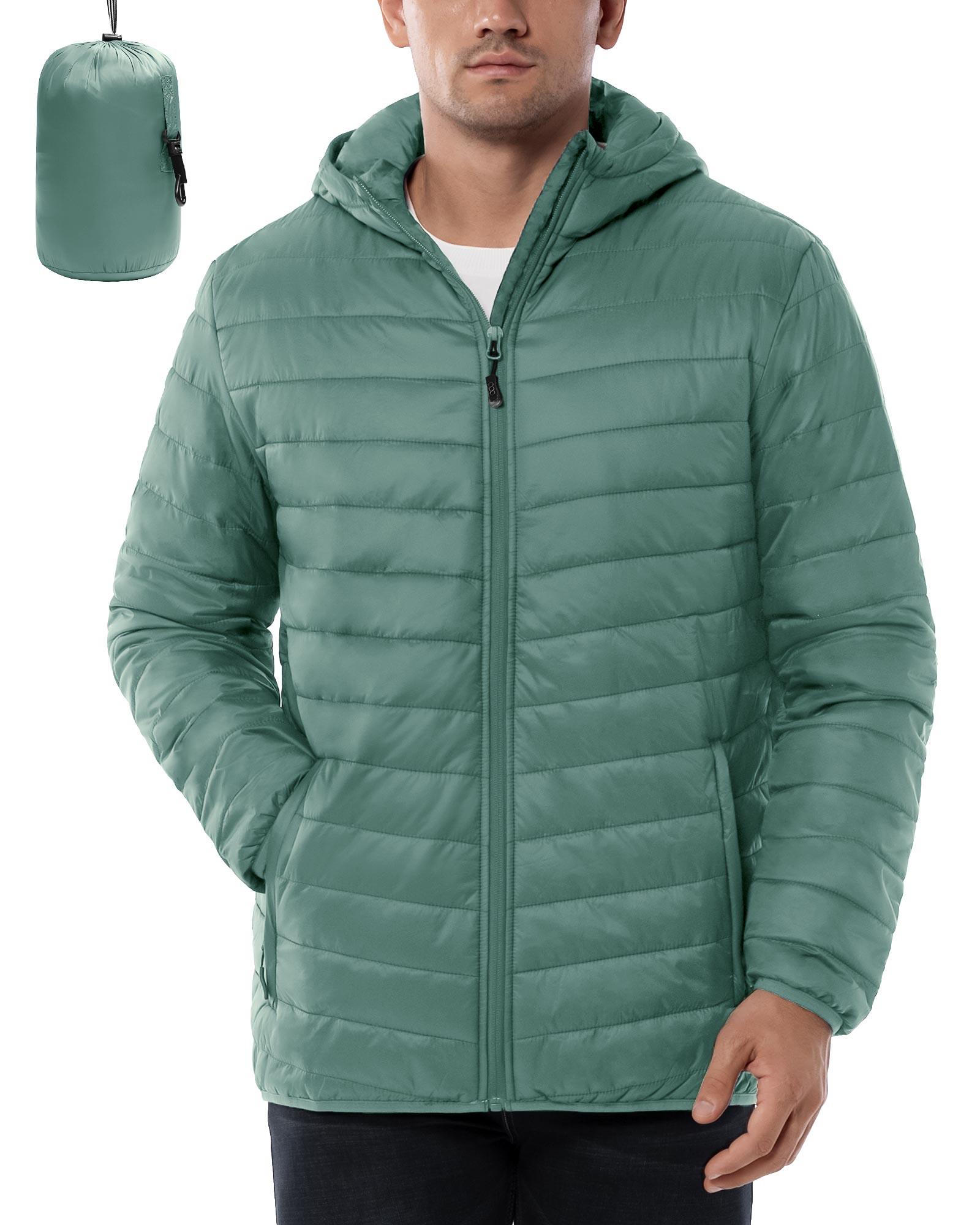 Men's 1.28lb Packable Insulated Jacket with Hood and 3 Pockets - 33,000ft