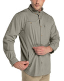 Men's 2 Zip Pockets UPF 50+ Breathable Mesh Lined Vents Adjustable Sleeve Shirt