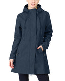 Women's Softshell Long Jacket with Hood Fleece Lined: 8000mm W/P index 1000 Level Breathable - 33,000ft