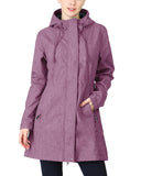 Women's Softshell Long Jacket with Hood Fleece Lined: 8000mm W/P index 1000 Level Breathable - 33,000ft
